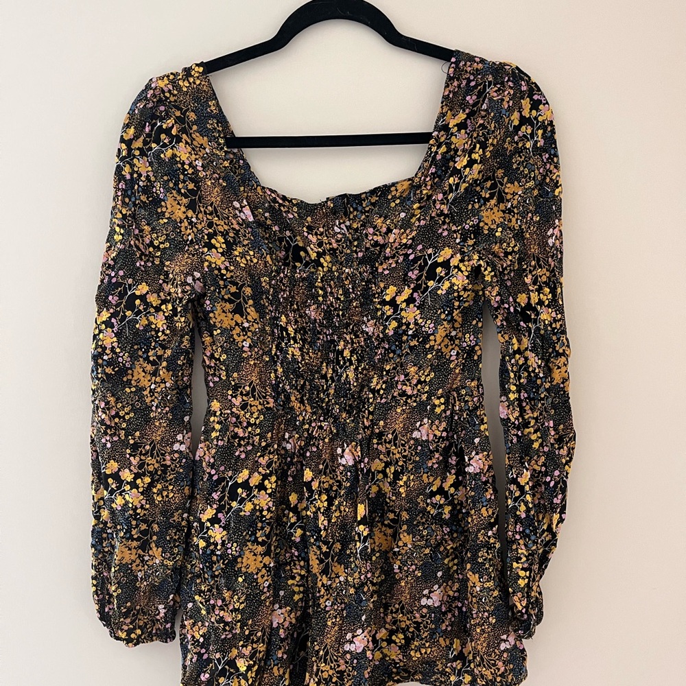 Urban Outfitters Floral Long Sleeve Women's Romper